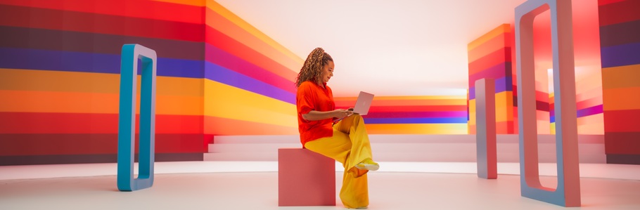 A student typing their personal statement.