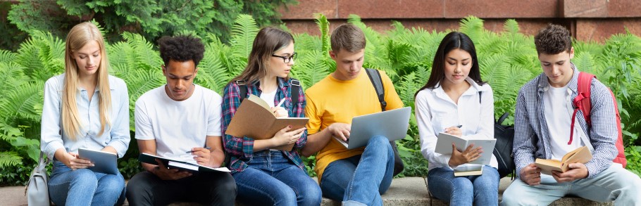 Image of students attending a higher education fair