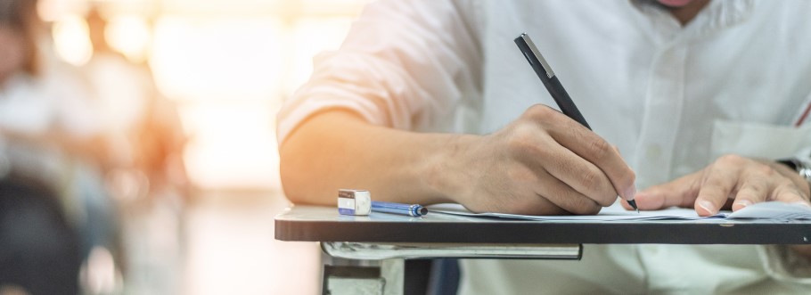 Image of a student writing a personal statement