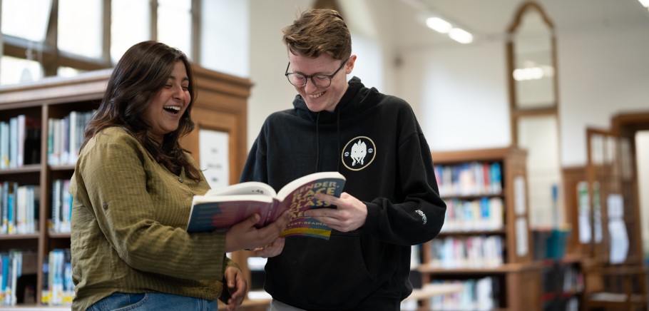 Image of students in the library