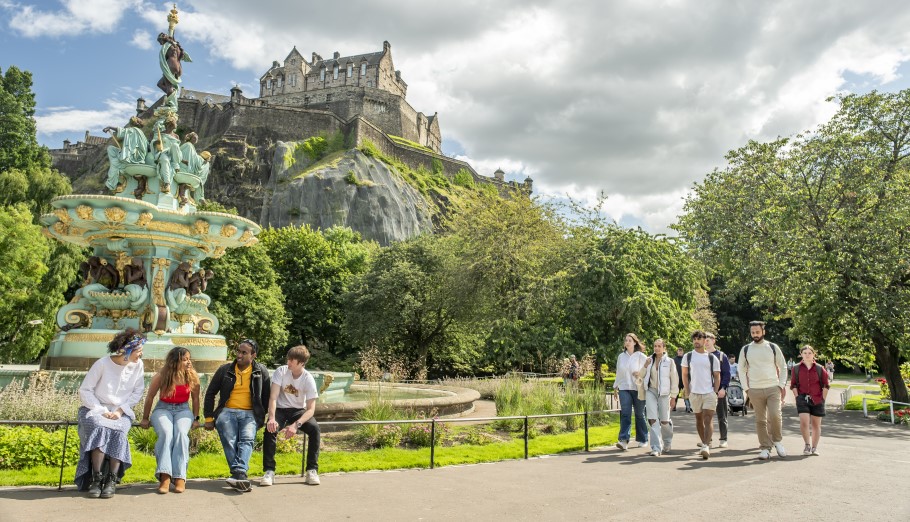 Image of a group of students walking