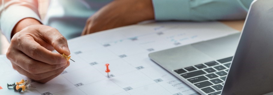 Image of a teacher planning a school timetable