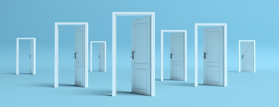 Image of open doors to show future opportunities