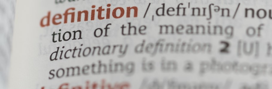 Image of a dictionary page with a definition of the word, definition!