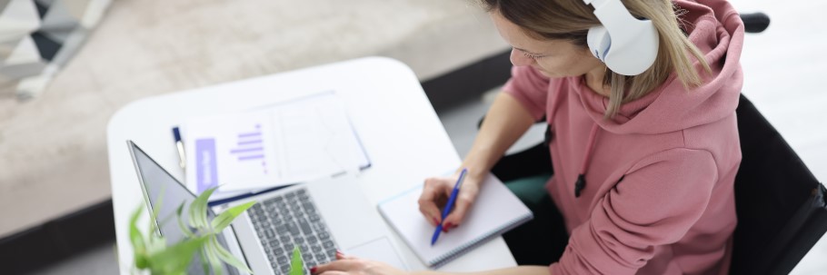 Image of a student working at university 