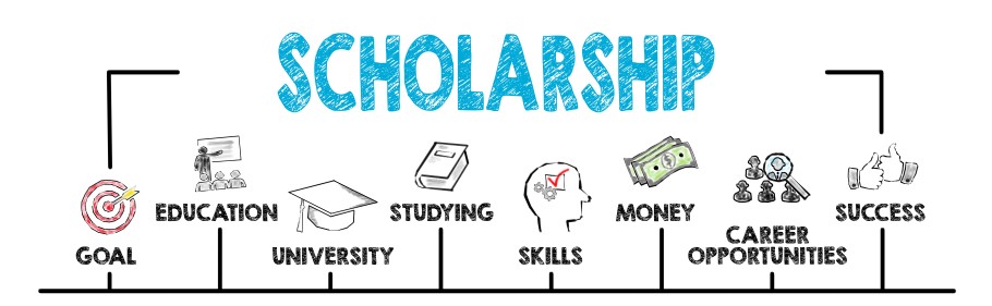 Banner image with the different types of scholarships displayed