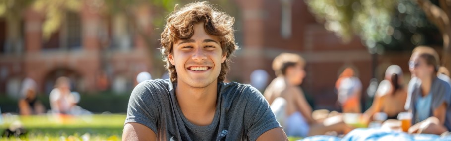 Image of a student on a university campus